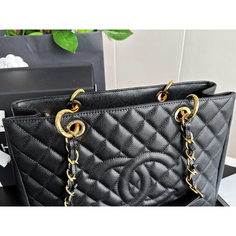 Ch*el caviar gst tote bag black