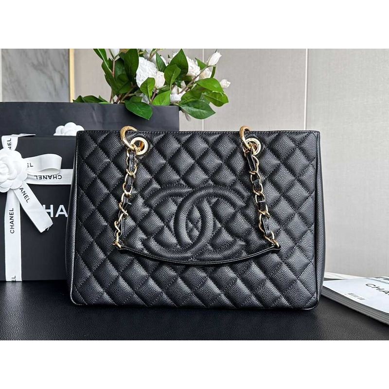 Ch*el caviar gst tote bag black