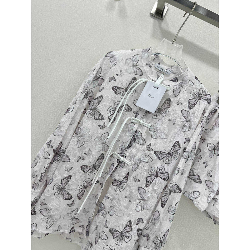 D*or cotton long blouse and shorts white