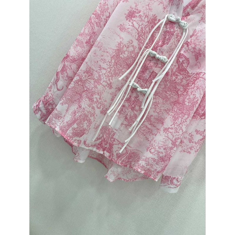 D*or cotton long blouse and shorts pink