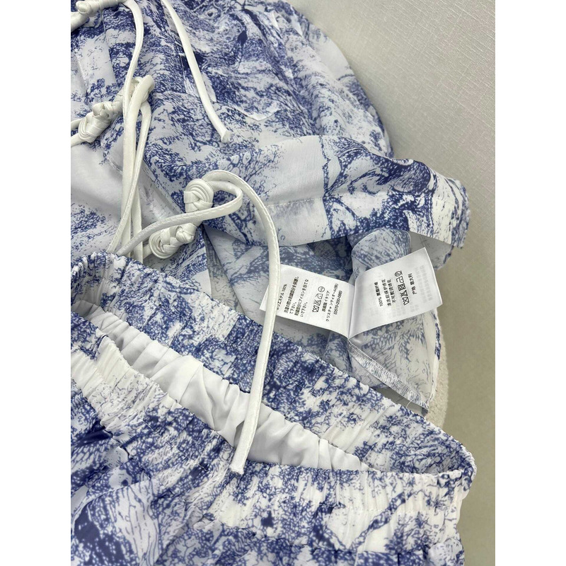 D*or cotton long blouse and shorts blue