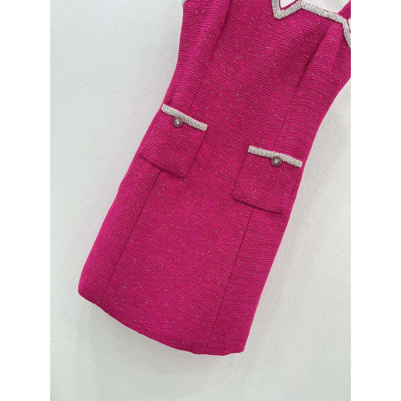 Ch*el tweed dress hot pink