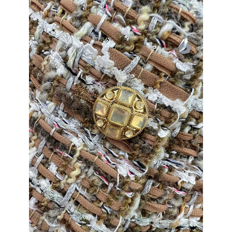 Ch*el tweed vest jacket multi color