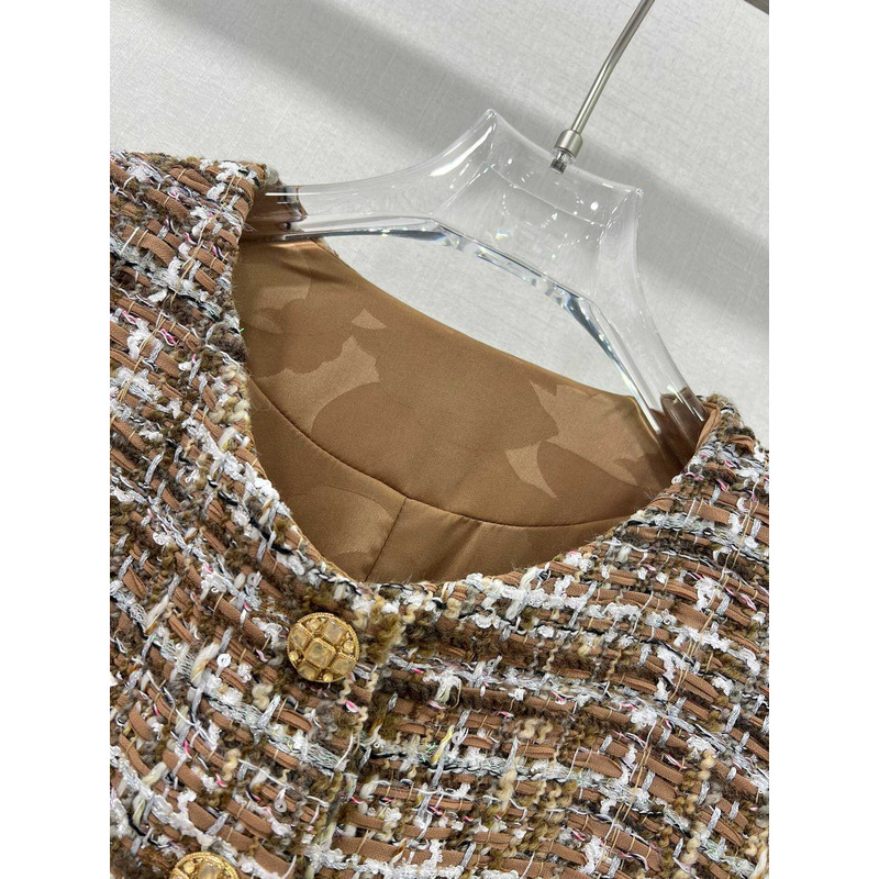 Ch*el tweed vest jacket multi color