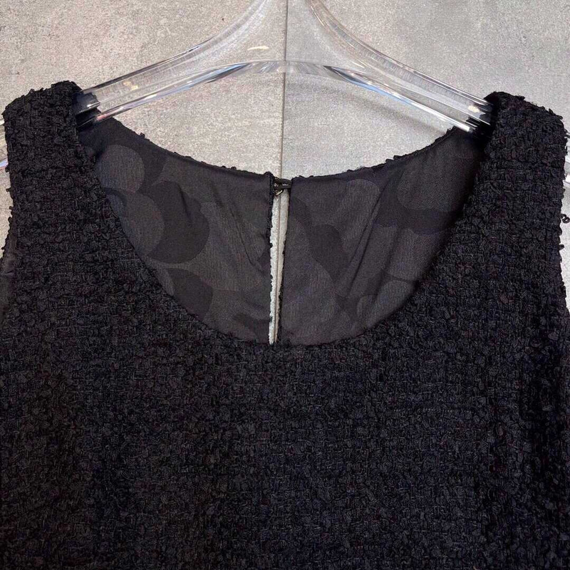 Ch*el tweed dress black and white