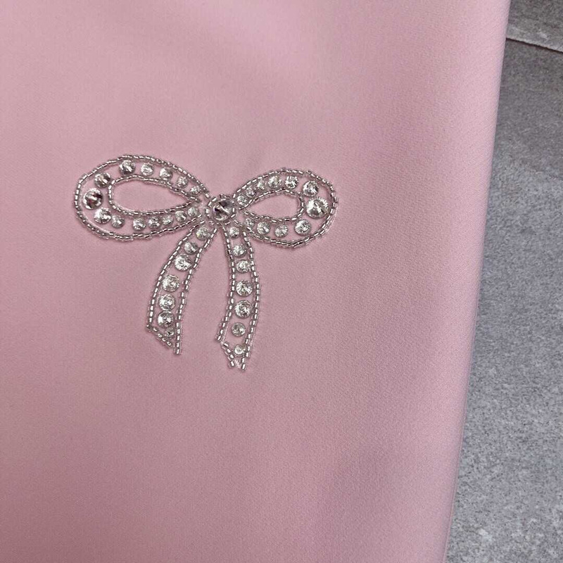 Valentino Embroidered Crepe Couture Short Dress Pink