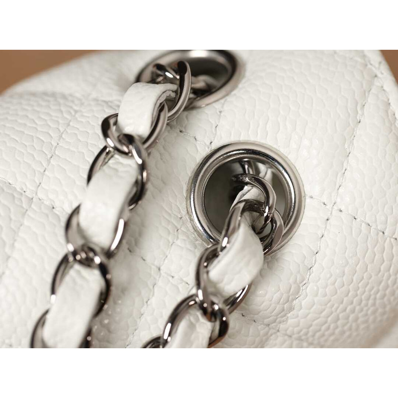 ch*el cc Di*m*nd-quilted shoulder bag white