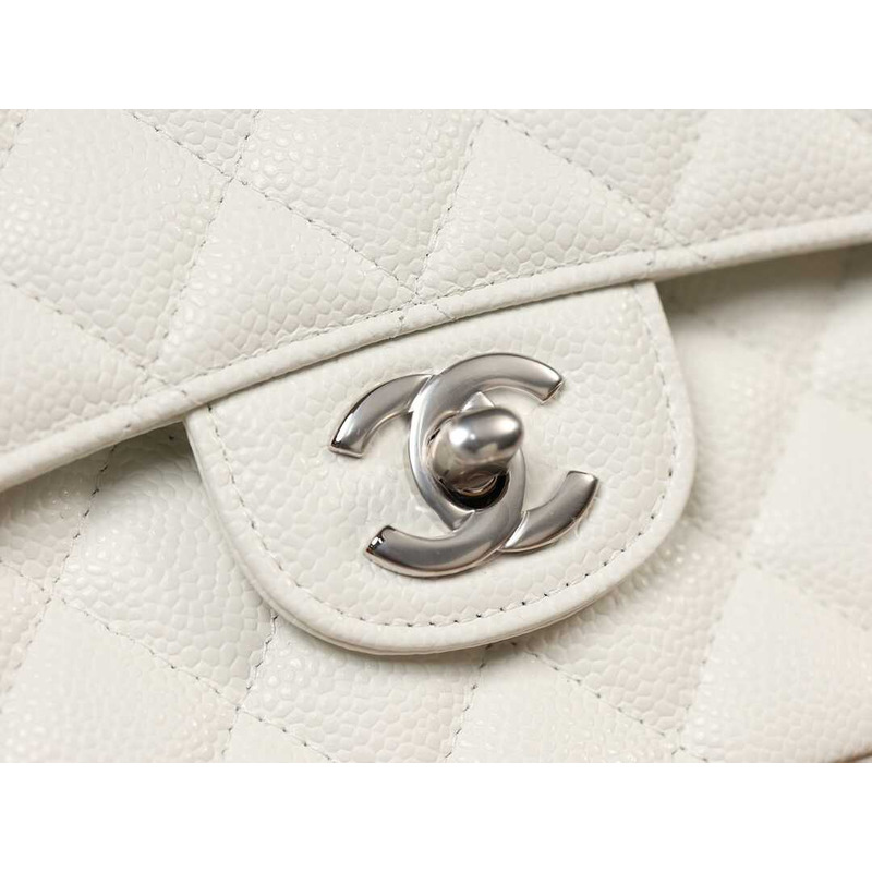 ch*el cc Di*m*nd-quilted shoulder bag white