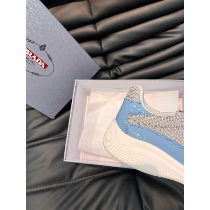 Pra*a americas cup patent leather and nylon sneakers light blue