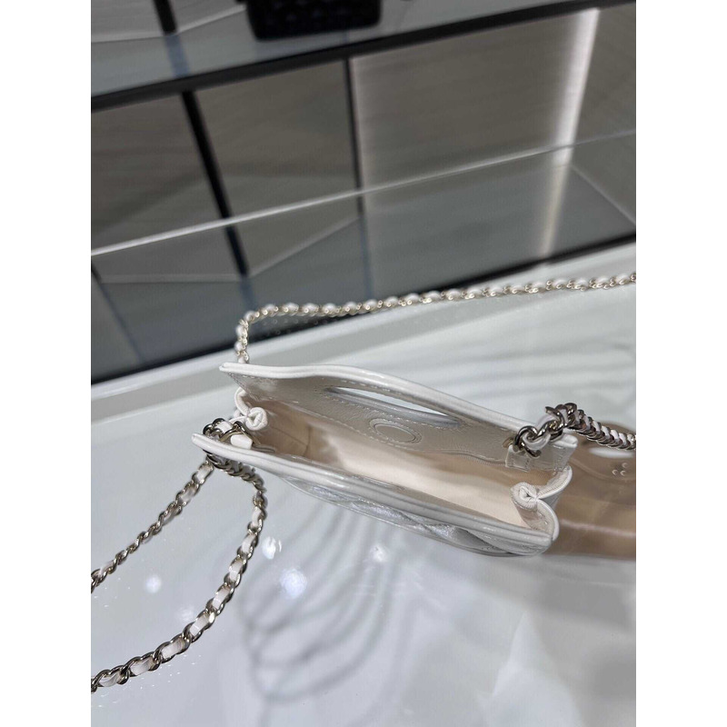 Ch*el nano 31 shopping bag glossy lambskin white