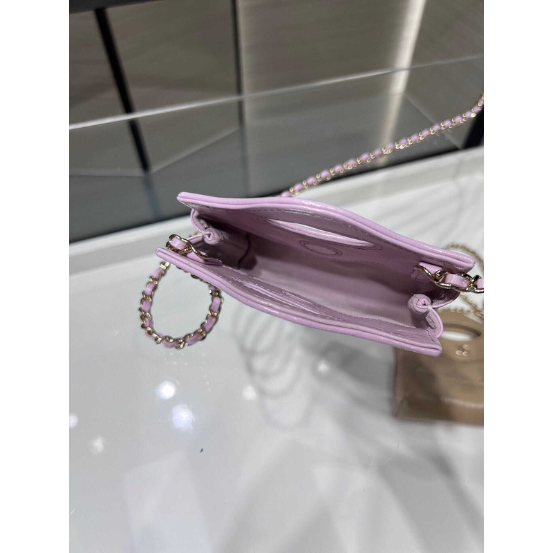 Ch*el nano 31 shopping bag glossy lambskin purple