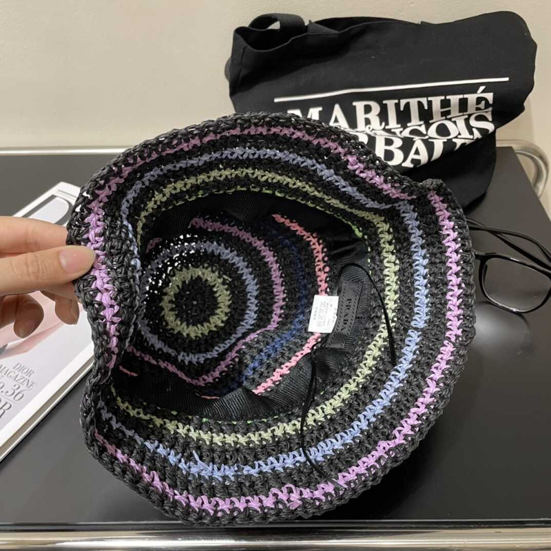 Pra*a woven fabric bucket hat in multicolor