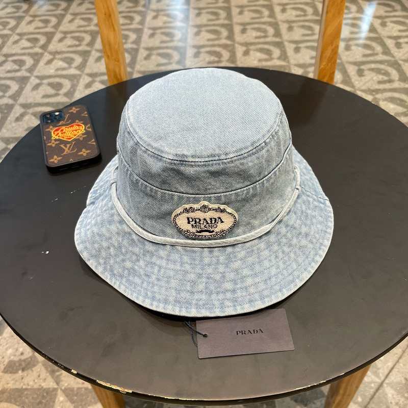 Pra*a denim bucket hat light blue