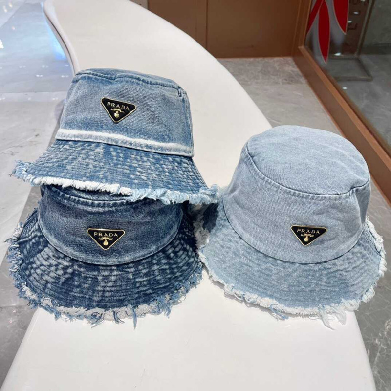 Pra*a denim bucket bag blue