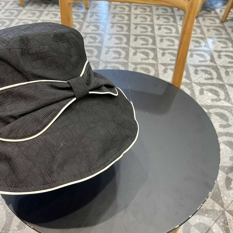 Pra*a bucket hat with bowknot black