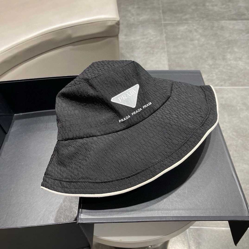 Pra*a bucket hat with bowknot black