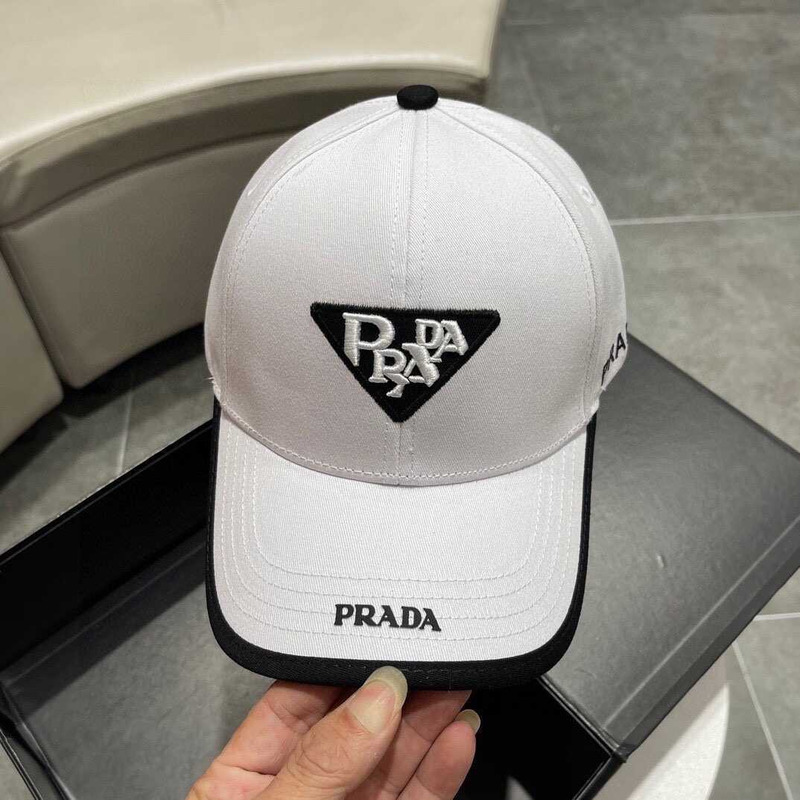 Pra*a re-nylon baseball cap in white
