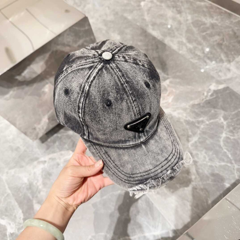 Pra*a denim baseball cap in grey