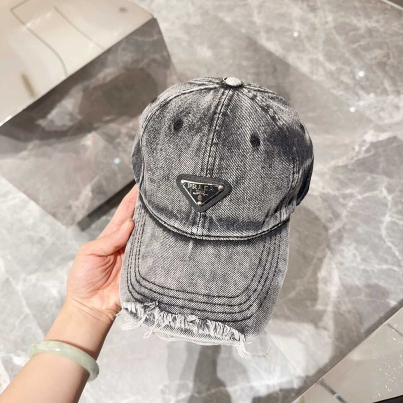 Pra*a denim baseball cap in grey