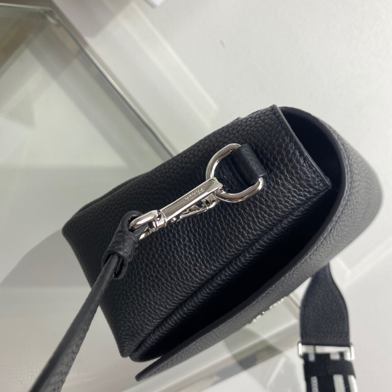 Pra*a leather shoulder bag in black