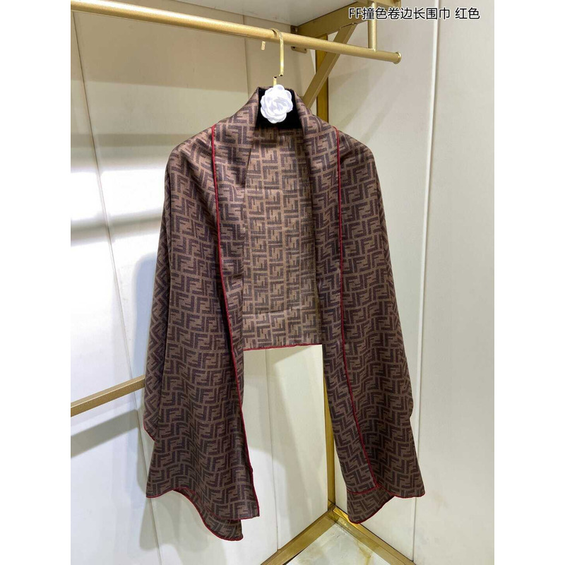F**di monogram long scarf in brown