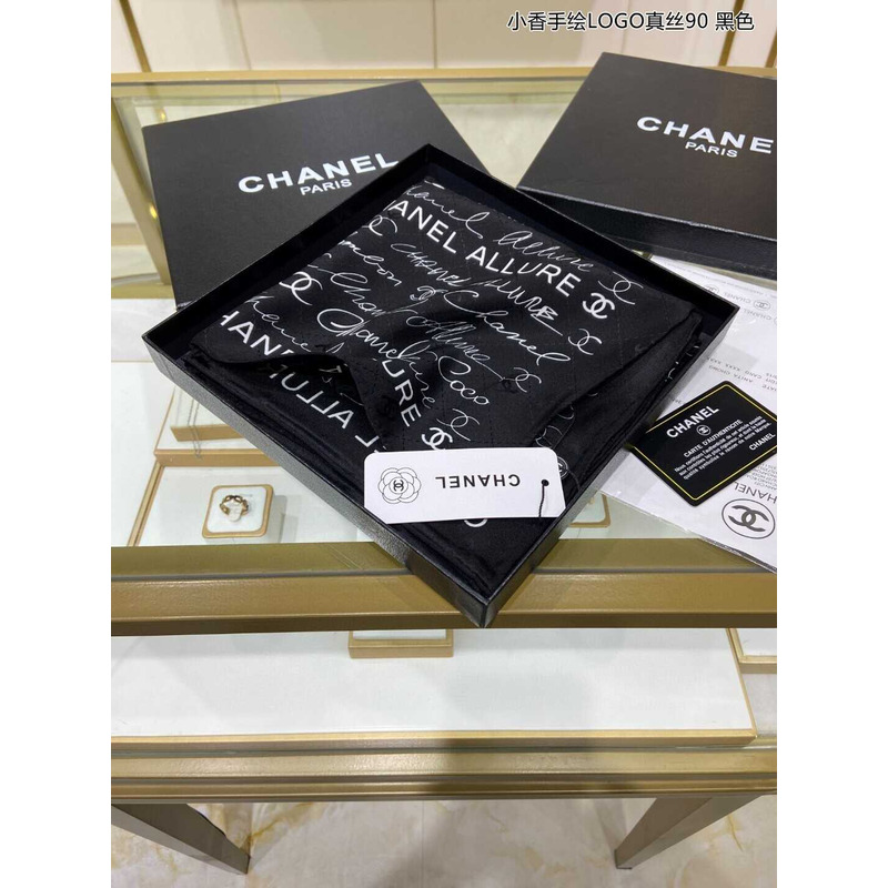 Ch*el square scarf in black