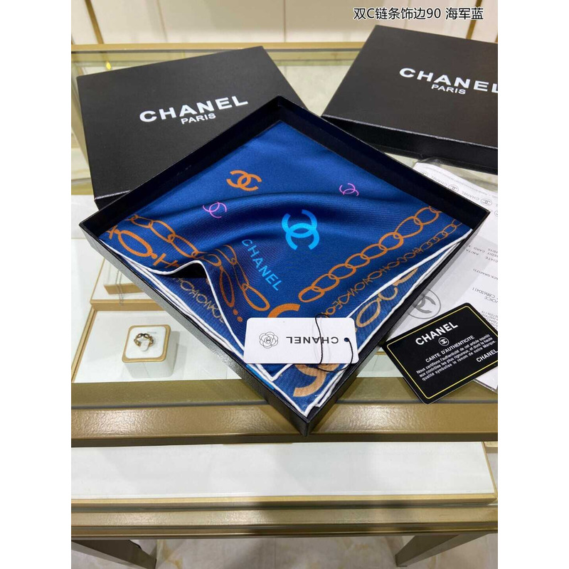 Ch*el square scarf in blue