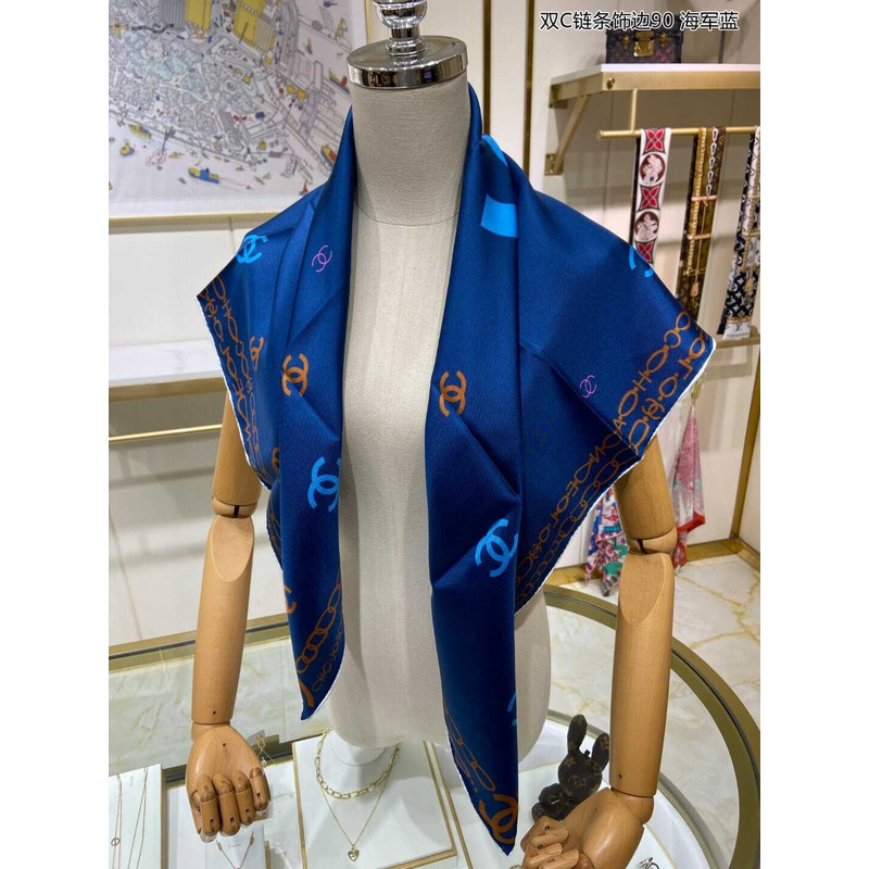 Ch*el square scarf in blue