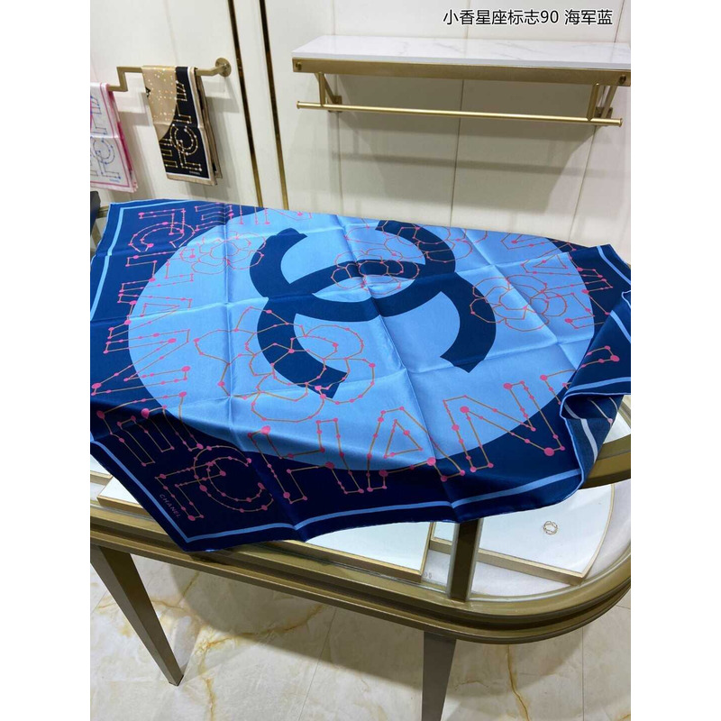 Ch*el square scarf in blue