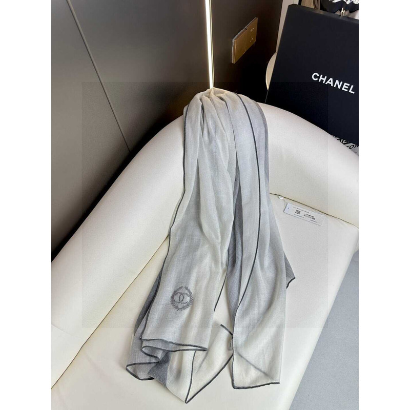 Ch*el cashmere scarf grey