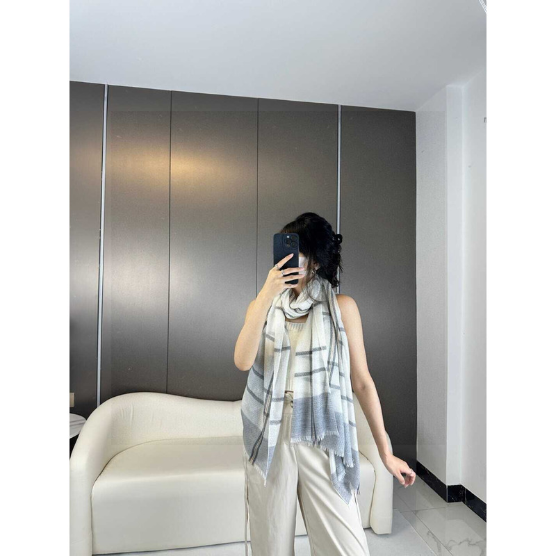 Ch*el cashmere scarf grey