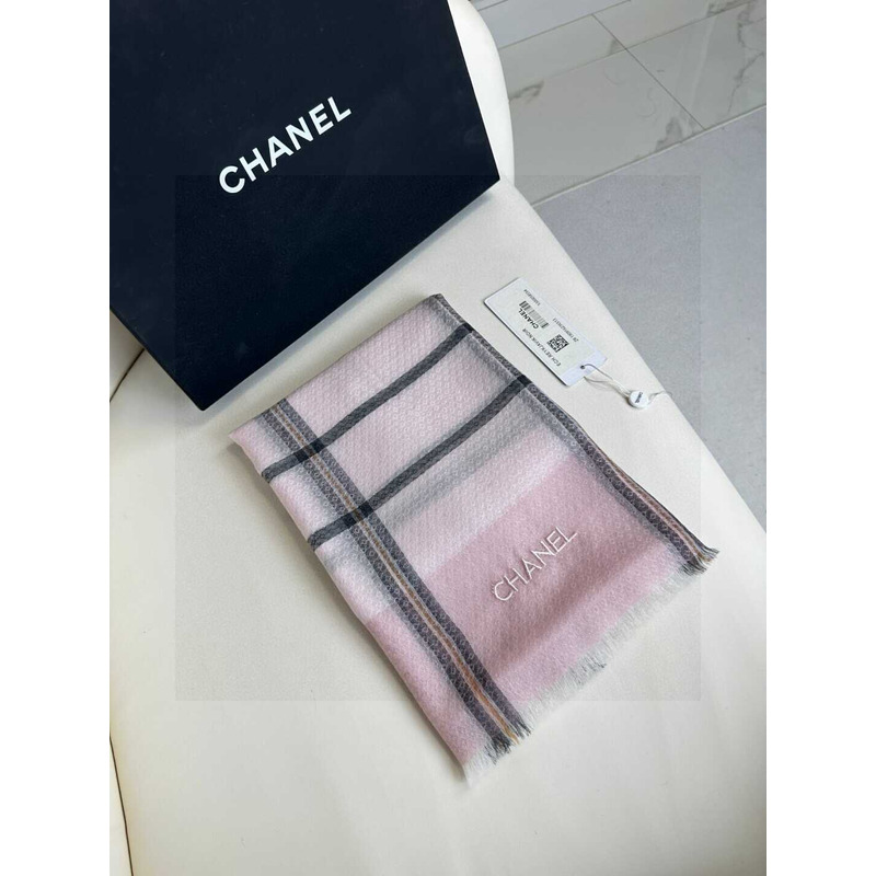 Ch*el cashmere scarf pink