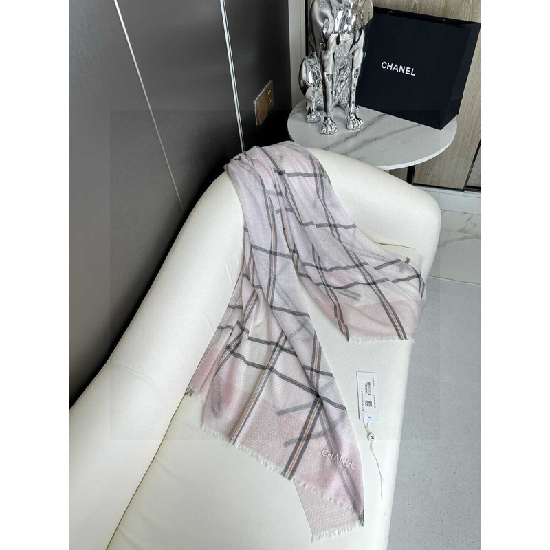 Ch*el cashmere scarf pink