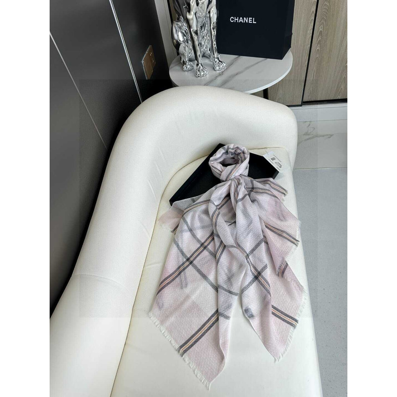 Ch*el cashmere scarf pink