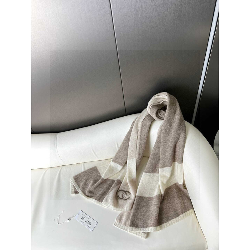 Ch*el cashmere scarf beige