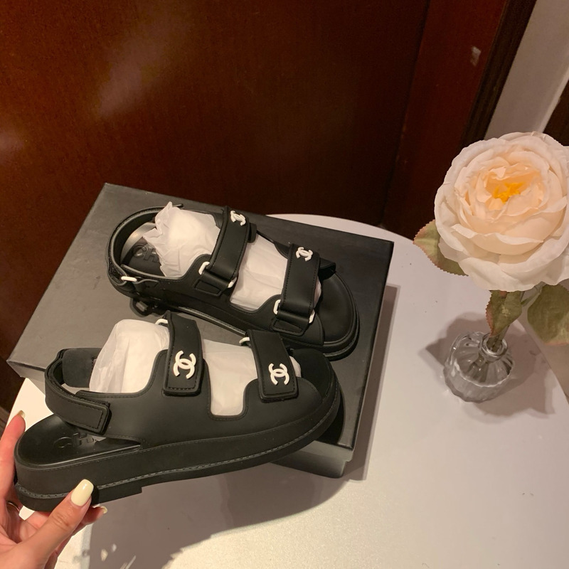 Ch*el rubber sandals black