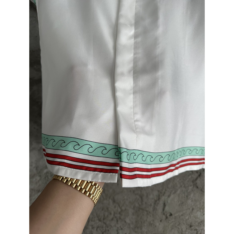 Casablanca Print Short-Sleeved Shirt White