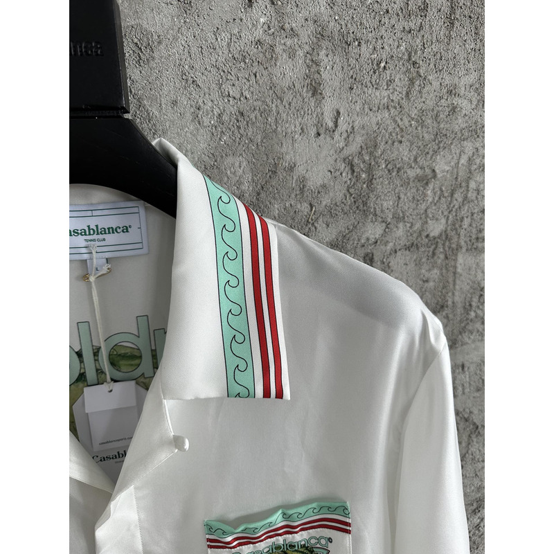 Casablanca Print Short-Sleeved Shirt White