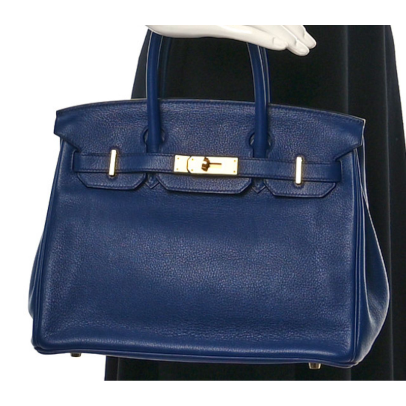 H**mes togo birkin 30 blue nuit platinum