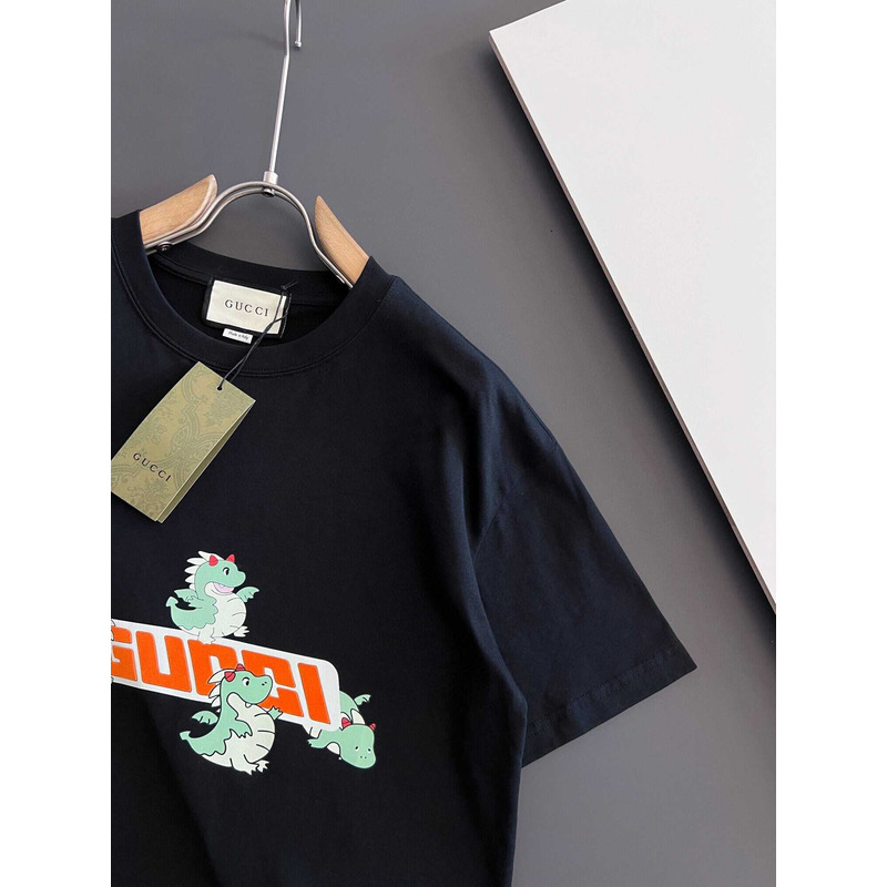 g*u*i Pra*a cotton print t-shirt black