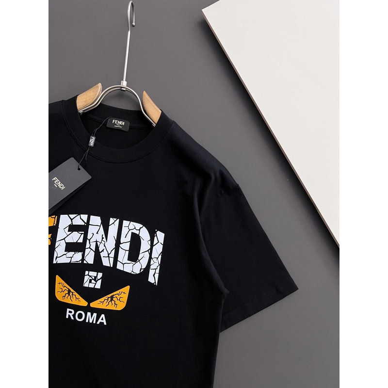 F**di print cotton t-shirt black