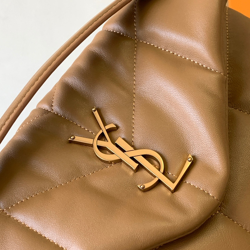 Saint Laurent Loulou Puffer Quilted Shoulder Bag Brown