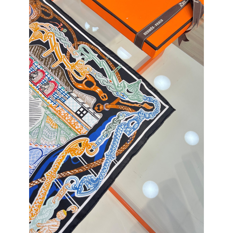 H**mes silk scarf multi color