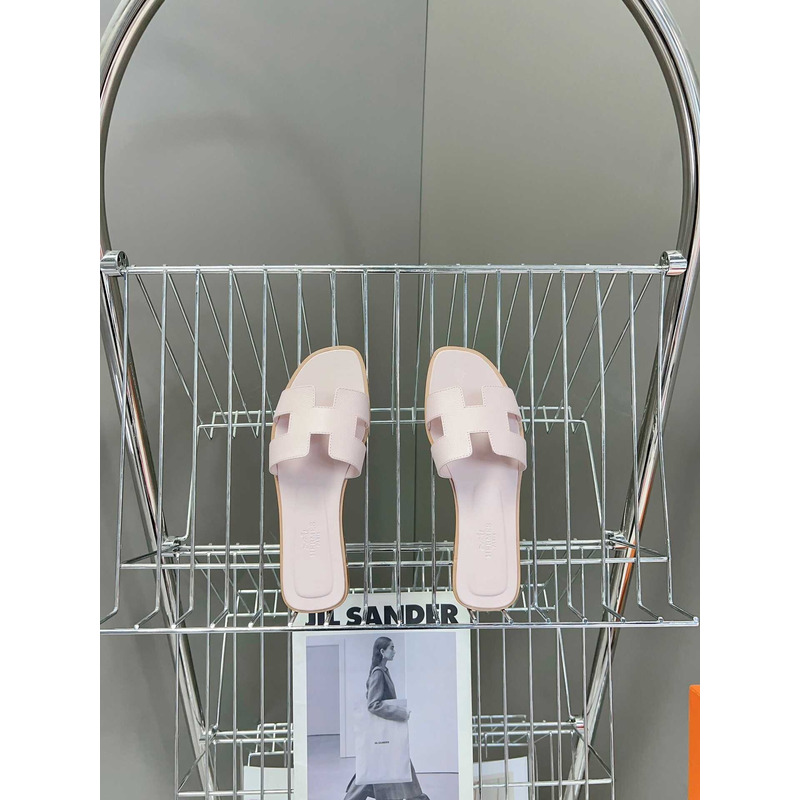 H**mes oran h sandals slippers classic rose pale