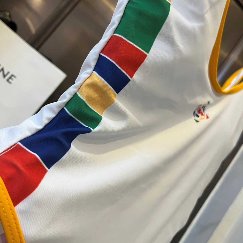 Casablanca Flag Logo One-Piece Swimsuit in White at Nordstrom