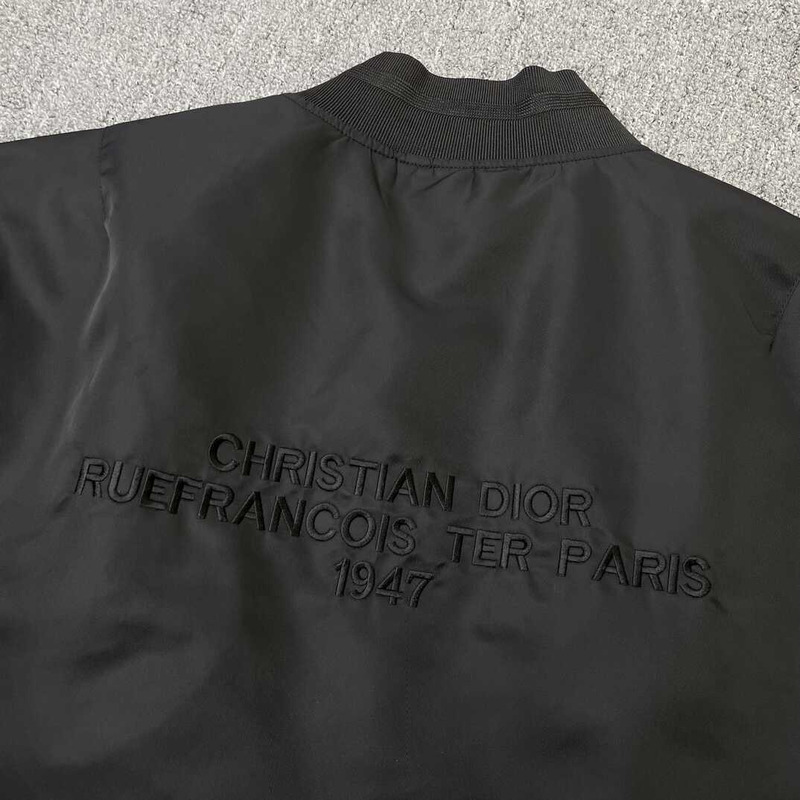 D*or bomber jacket black ottoman cotton blend