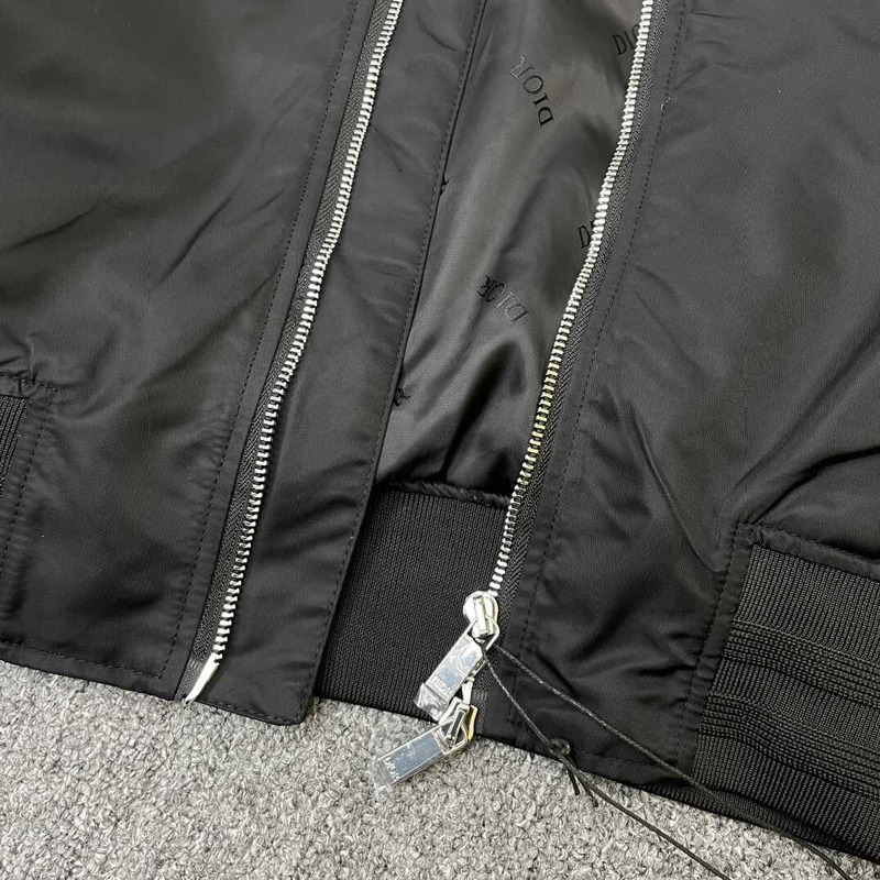 D*or bomber jacket black ottoman cotton blend