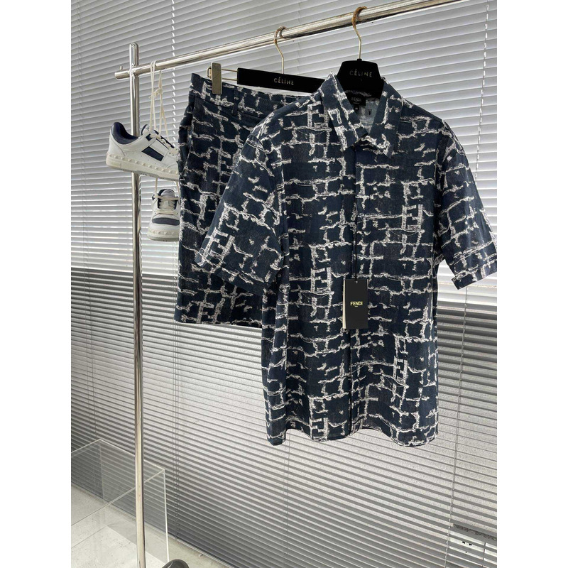 F**di dark blue ff denim short pants