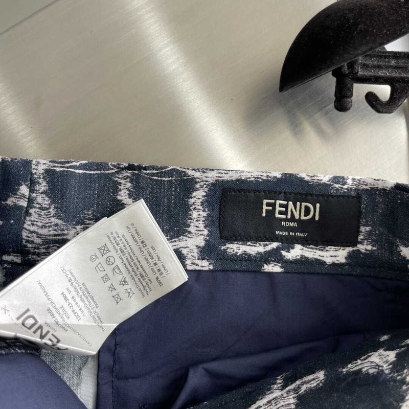 F**di dark blue ff denim short pants