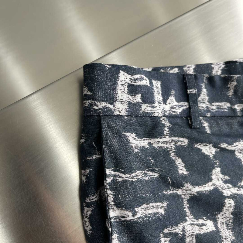 F**di dark blue ff denim short pants